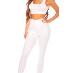 Sport si Outdoor - Echipament Sportiv - Imbracaminte sport - Colanti sport - Colanti modelatori, cu talie inalta, albi, marimea S/M - Infinity.ro