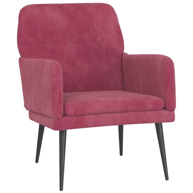 Casa si Gradina - Mobilier - Scaune si fotolii - Fotolii - Fotoliu, rosu vin, 62x79x79 cm, catifea - Infinity.ro