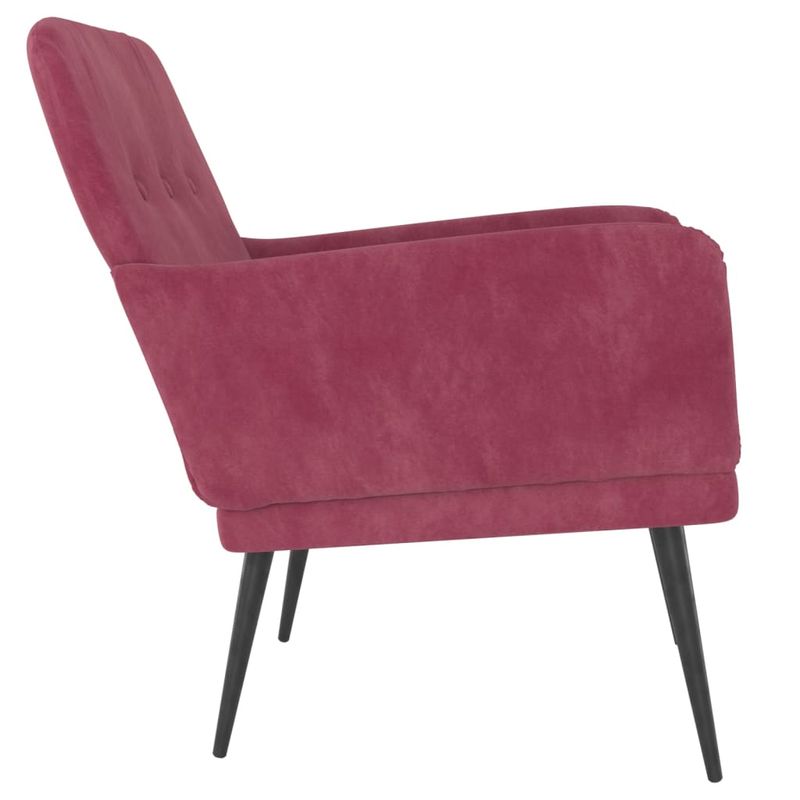 Casa si Gradina - Mobilier - Scaune si fotolii - Fotolii - Fotoliu, rosu vin, 62x79x79 cm, catifea - Infinity.ro