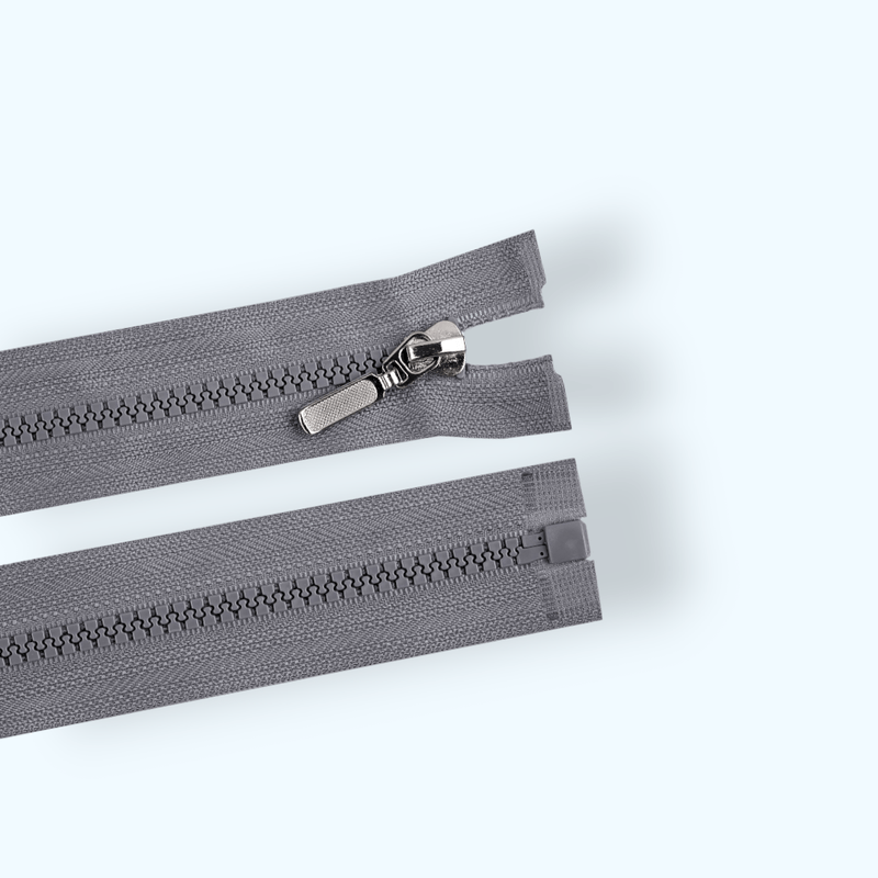 Casa si Gradina - Decoratiuni - DIY - Articole mercerie - Fermoar detasabil din plastic cu glisor decorativ, lungime 60 cm, Gri - Infinity.ro