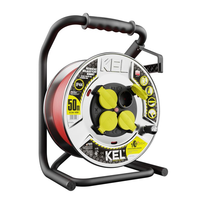 Casa si Gradina - Electrice - Accesorii electrice - Prelungitoare, triple, fise - Prelungitor profesional electric pe tambur H05RR-F KEL 99470, 50 m - Infinity.ro