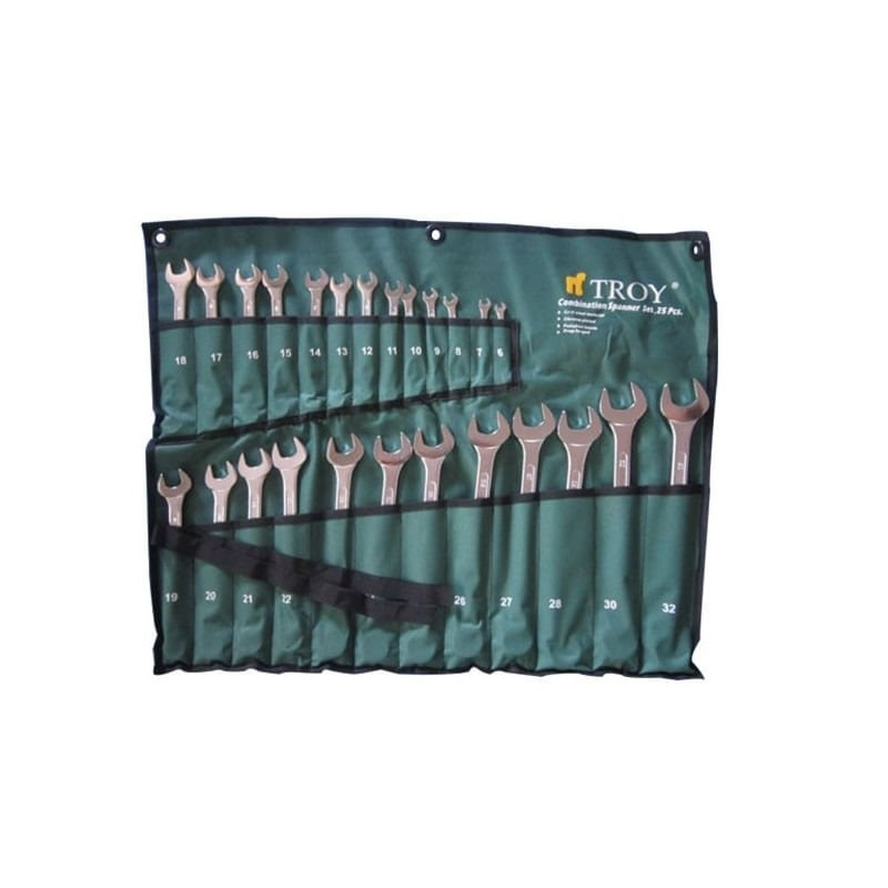 Casa si Gradina - Constructii - Scule de mana si unelte - Chei si truse chei - Set chei combinate Troy 21525, Ø6-32 mm, 25 piese - Infinity.ro