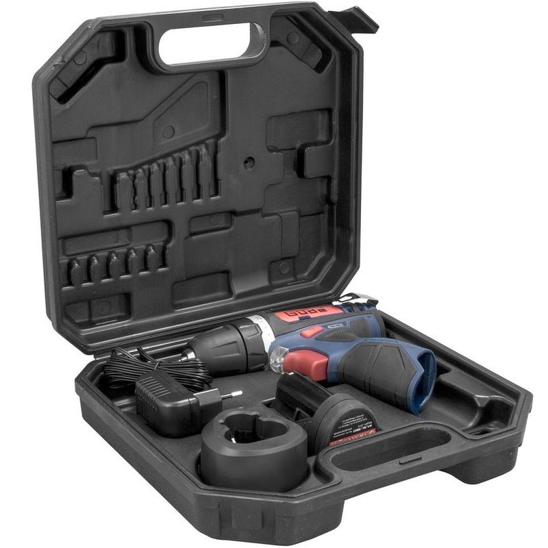 Casa si Gradina - Constructii - Scule electrice si accesorii - Masini de gaurit si insurubat - Masina de gaurit cu acumulator plus set de biti BS 12-131-04K Gude 58601, 12 V, 1.3 Ah - Infinity.ro