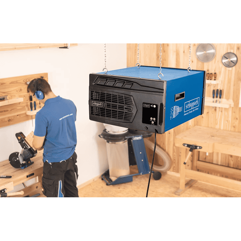 Electronice si Electrocasnice - Climatizare si sisteme de incalzire - Aparate filtrare aer - Purificatoare de aer - Purificator de aer pentru atelier HDA-14 Scheppach 5903001901, 110 W, 740 m³ h, 400 m² - Infinity.ro