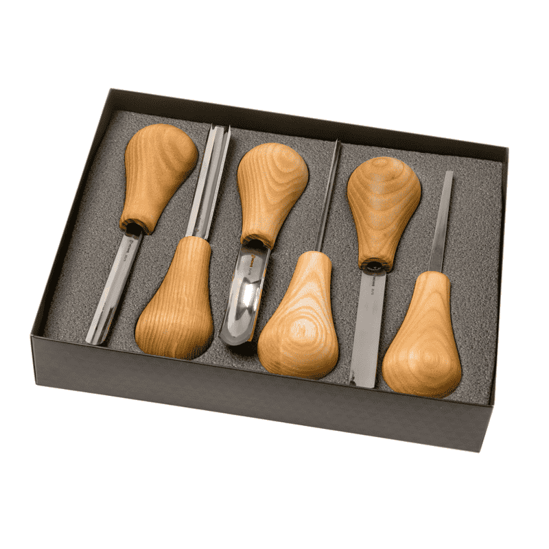 Casa si Gradina - Constructii - Scule de mana si unelte - Ciocane si dalti - Set de dalti pentru sculptura in lemn cu maner modelat pentru palma BeaverCraft SC05, 6 piese - Infinity.ro
