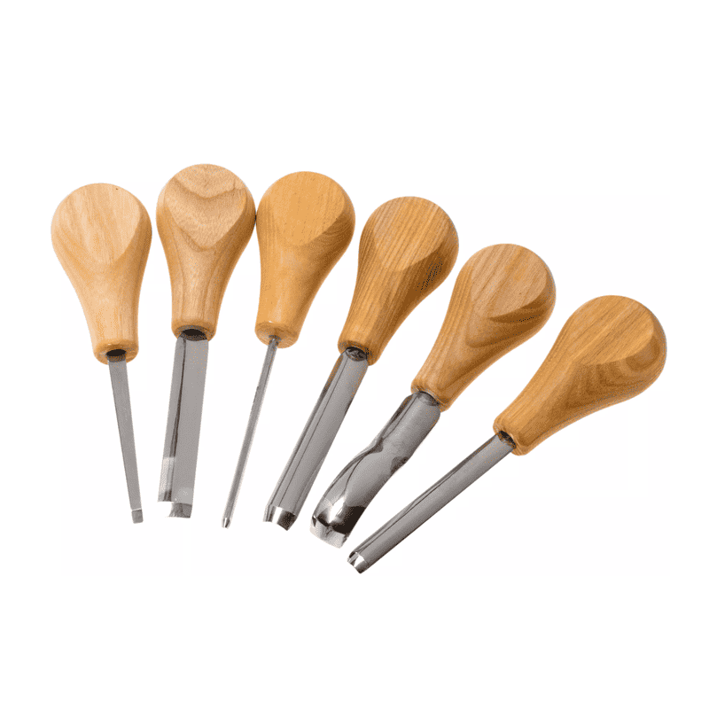 Casa si Gradina - Constructii - Scule de mana si unelte - Ciocane si dalti - Set de dalti pentru sculptura in lemn cu maner modelat pentru palma BeaverCraft SC05, 6 piese - Infinity.ro