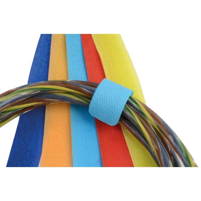 PC, gaming si accesorii - Retelistica - Cabluri si accesorii - Set cureluse cu sistem de prindere velcro pentru organizare cabluri Mannesmann 42610, 50 piese - Infinity.ro