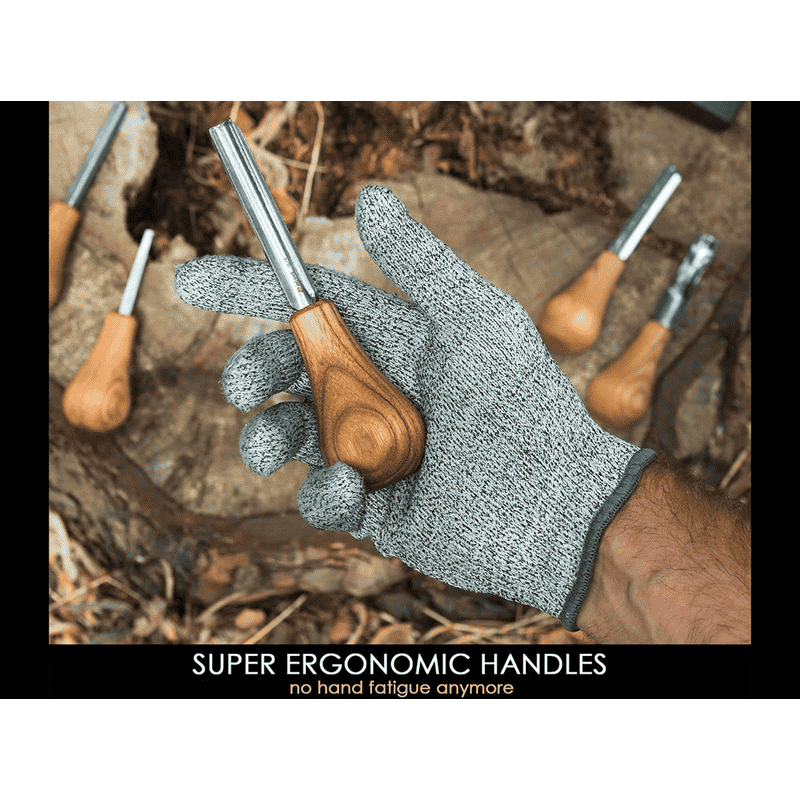 Casa si Gradina - Constructii - Scule de mana si unelte - Ciocane si dalti - Set de dalti pentru sculptura in lemn cu maner modelat pentru palma BeaverCraft SC05, 6 piese - Infinity.ro