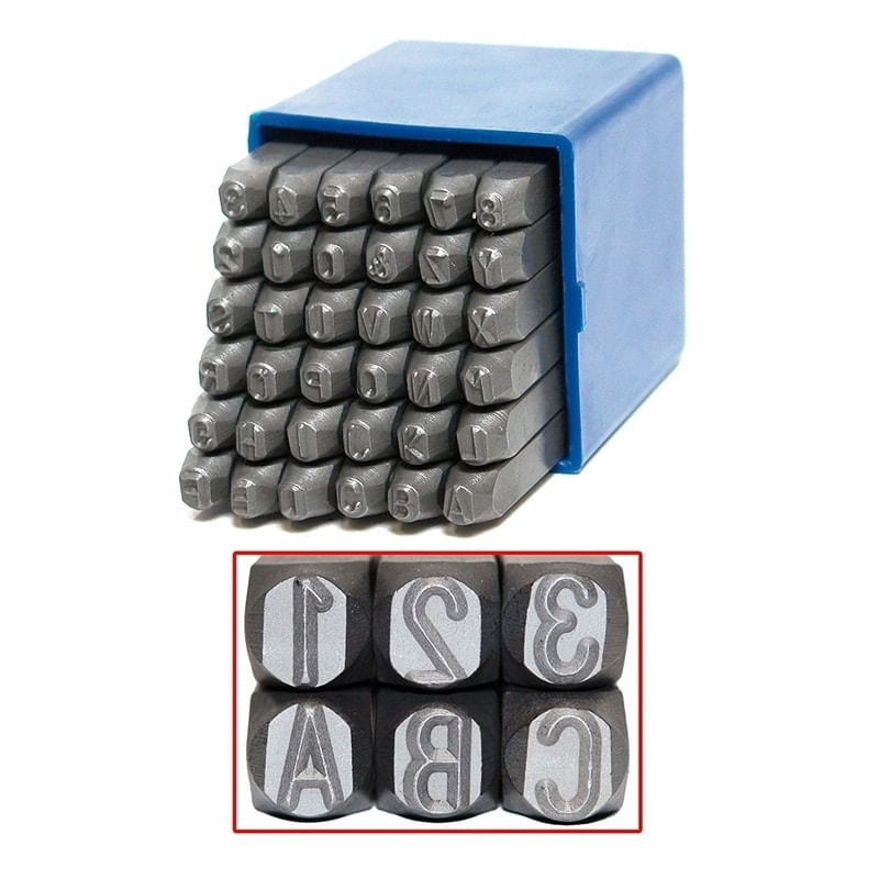 Casa si Gradina - Constructii - Scule de mana si unelte - Accesorii scule de mana - Trusa de poansoane cu litere si cifre Dema 18502, 4 mm, 36 piese - Infinity.ro