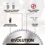 Casa si Gradina - Constructii - Scule electrice si accesorii - Accesorii fierastraie electrice - Disc pentru fierastrau circular, taiere lemn Evolution EVOBLADE230WD-0484, Ø230x25.4 mm, 40 dinti - Infinity.ro