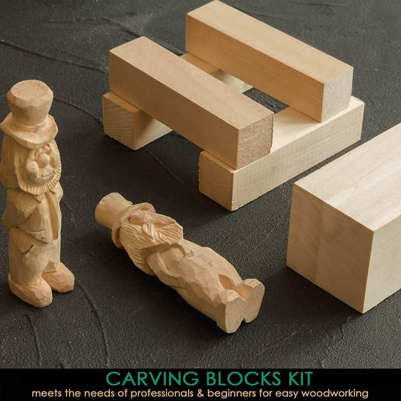 Jucarii, Copii si Bebe - Jucarii si jocuri - Jucarii & jocuri educative - Seturi de artizanat - Set de blocuri din lemn pentru sculptura BeaverCraft BW1, 5 piese - Infinity.ro