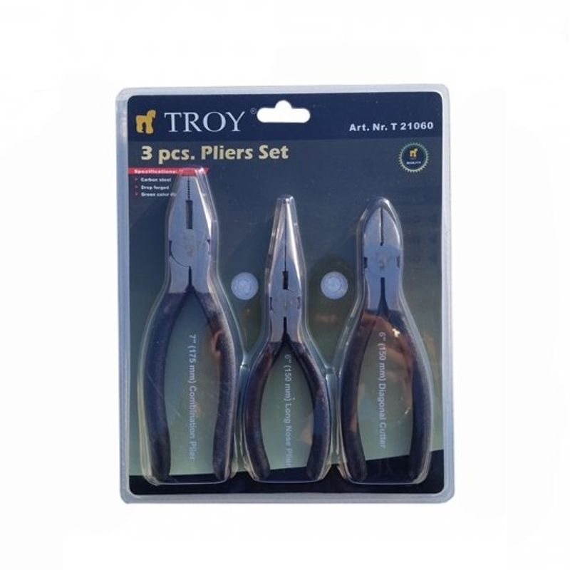 Casa si Gradina - Constructii - Scule de mana si unelte - Clesti si patenti - Set clesti Troy 21060, 160-180 mm, 3 piese - Infinity.ro