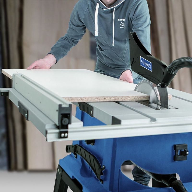 Casa si Gradina - Constructii - Scule electrice si accesorii - Fierastraie electrice - Fierastrau circular cu masa pentru taieri inclinate HS105 Scheppach 5901308901, 2000 W, Ø255 mm - Infinity.ro