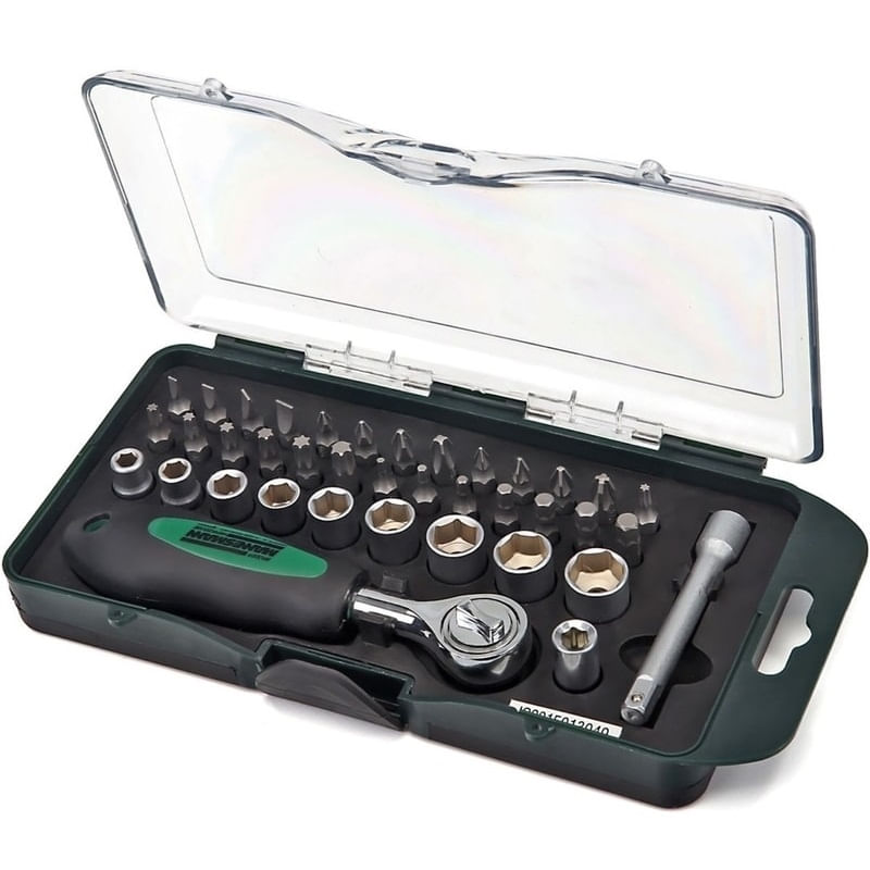 Casa si Gradina - Constructii - Scule electrice si accesorii - Seturi si accesorii pentru gaurit si insurubat - Trusa combinata de biti si capete tubulare de 1/4 Mannesmann 29891, 38 piese - Infinity.ro