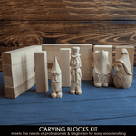 Jucarii, Copii si Bebe - Jucarii si jocuri - Jucarii & jocuri educative - Seturi de artizanat - Set de blocuri din lemn pentru sculptura BeaverCraft BW12, 12 piese - Infinity.ro