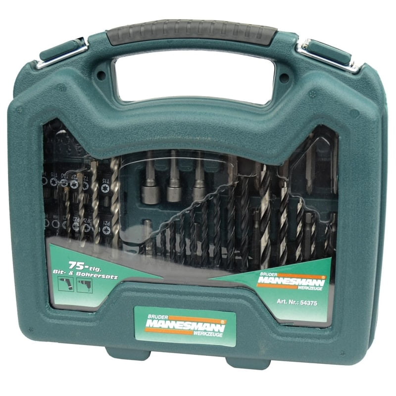 Casa si Gradina - Constructii - Depozitare, transport si protectie - Organizatoare si cutii scule - Trusa de burghie si biti Mannesmann 54375, 75 piese - Infinity.ro