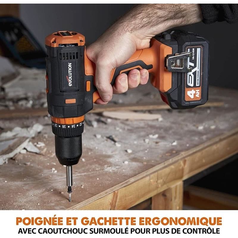 Casa si Gradina - Constructii - Scule electrice si accesorii - Masini de gaurit si insurubat - Masina de gaurit si insurubat cu acumulator R13CMB-Li Evolution 105-0001B, 1750 rpm, 45 Nm - Infinity.ro