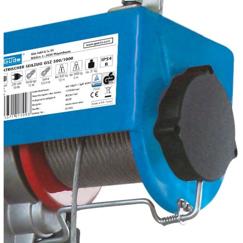 Casa si Gradina - Constructii - Depozitare, transport si protectie - Accesorii echipamente pentru transport si ridicat - Scripete electric Gude 1709, 1600 W - Infinity.ro