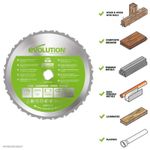 Casa si Gradina - Constructii - Scule electrice si accesorii - Accesorii fierastraie electrice - Disc pentru fierastrau circular, taiere multifunctionala Evolution FURYBLADE255MULTI-3185, Ø255 x 25.4 mm, 24 dinti - Infinity.ro