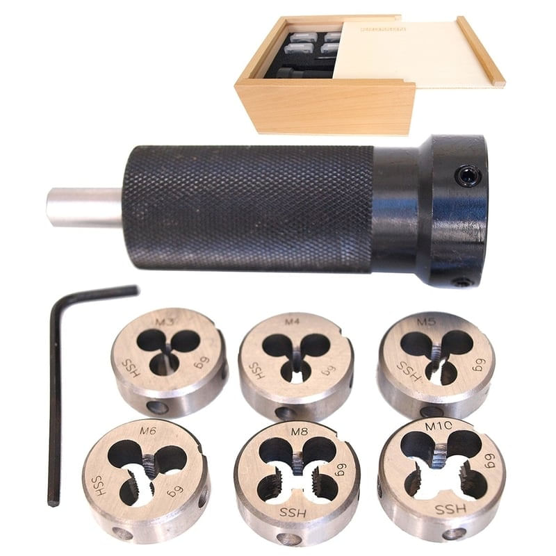 Casa si Gradina - Constructii - Scule electrice si accesorii - Scule multifunctionale si accesorii - Set filiere si suport Micromot Proxxon 24082, M3-M10, 7 piese - Infinity.ro