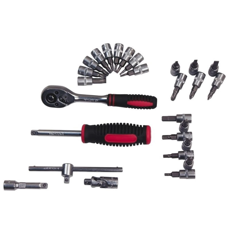 Casa si Gradina - Constructii - Scule de mana si unelte - Chei si truse chei - Trusa chei tubulare si biti Troy 26100, 40 piese - Infinity.ro