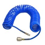 Casa si Gradina - Electrice - Echipamente electrice - Accesorii compresoare - Furtun aer comprimat spiralat cu cupla rapida Troy 18608, 7.5 m, 5 mm - Infinity.ro