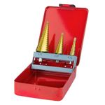 Casa si Gradina - Constructii - Scule electrice si accesorii - Seturi si accesorii pentru gaurit si insurubat - Set burghie conice HSS-G pentru tabla Dema 18496, Ø4-32 mm, 3 piese - Infinity.ro