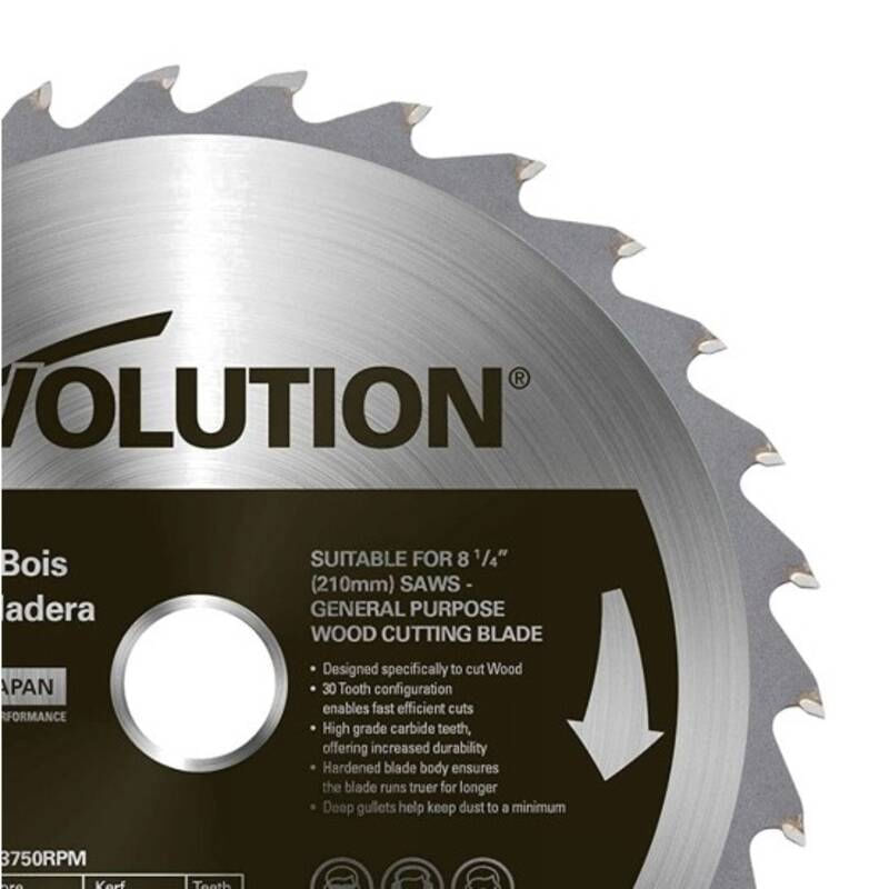 Casa si Gradina - Constructii - Scule electrice si accesorii - Accesorii fierastraie electrice - Disc pentru fierastrau circular, taiere lemn Evolution GW210TCT-30, Ø210x25.4 mm, 30 dinti - Infinity.ro