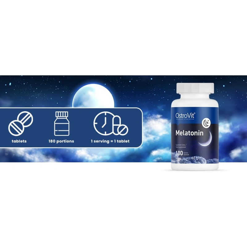 Ingrijire personala si Cosmetice - Sanatate si wellness - Suplimente alimentare - Vitamine si minerale - OstroVit Melatonina 1mg 180 Tablete - Infinity.ro