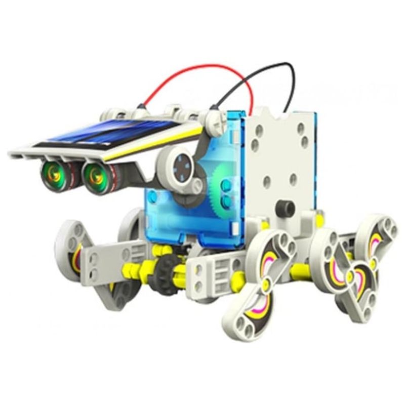 Jucarii, Copii si Bebe - Jucarii si jocuri - Vehicule si jucarii cu telecomanda - Roboti de jucarie - Set constructie robot solar Velleman KSR13, 14 in 1 - Infinity.ro