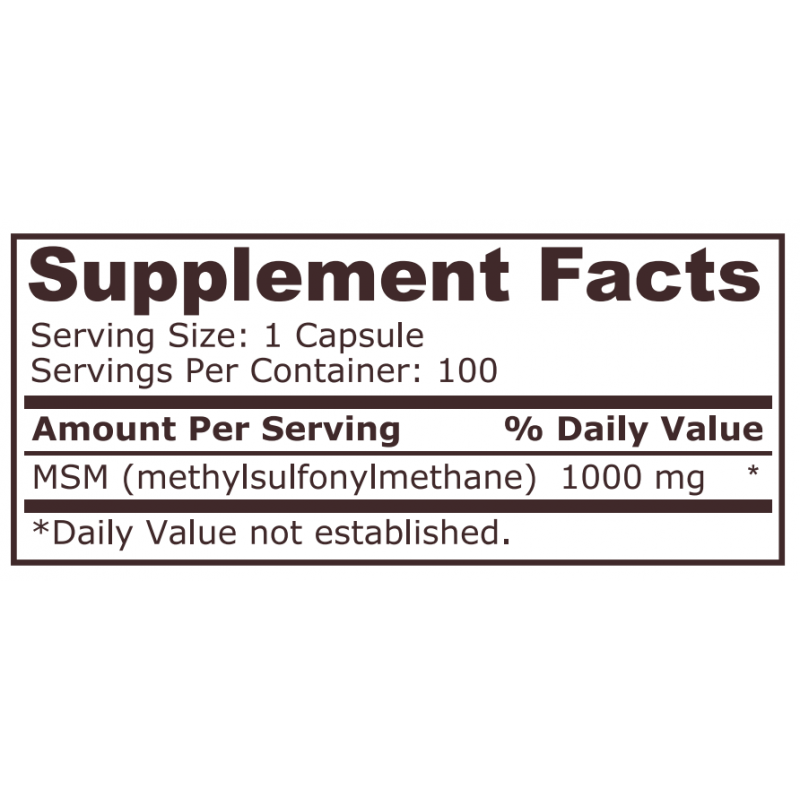 Ingrijire personala si Cosmetice - Sanatate si wellness - Suplimente alimentare - Vitamine si minerale - Pure Nutrition MSM 1000 - 100 Capsule - Infinity.ro