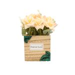 Casa si Gradina - Decoratiuni - Obiecte decorative - Plante artificiale - Aranjament Cu Trandafiri, Crem, Plastic, 17Cm - Crem, Plastic, 17cm - Infinity.ro