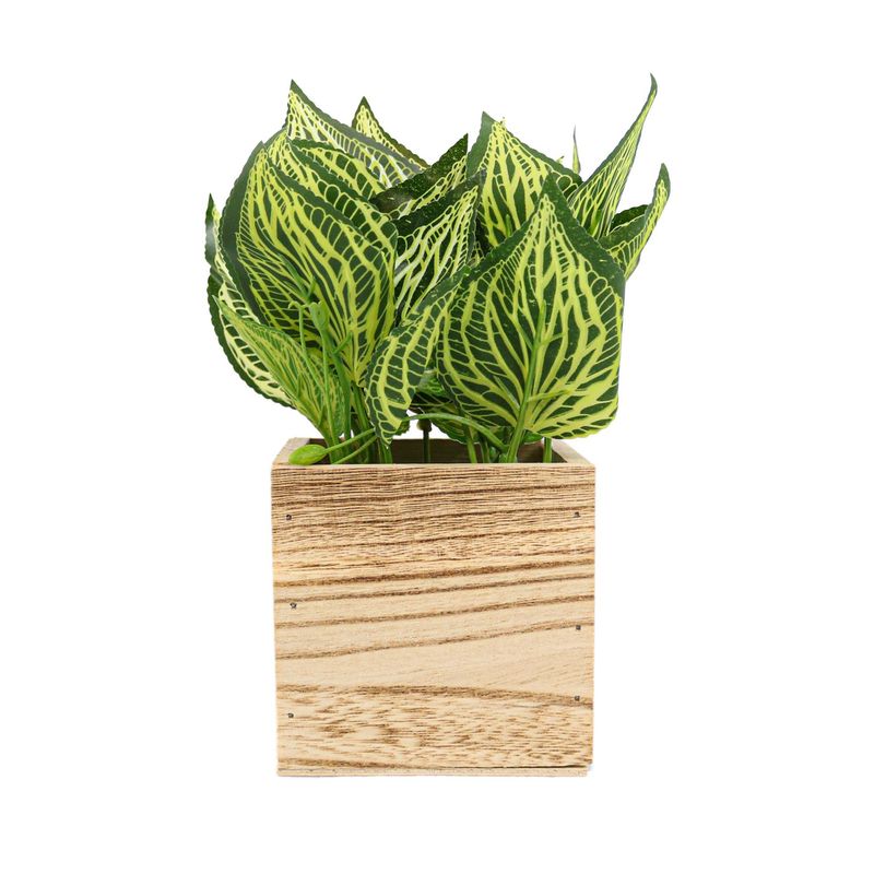 Casa si Gradina - Decoratiuni - Obiecte decorative - Plante artificiale - Ghiveci Lemn Cu Flori, Verde, Plastic, 21Cm - Verde, Plastic, 21cm - Infinity.ro