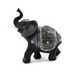 Casa si Gradina - Decoratiuni - Obiecte decorative - Accesorii decorative - Statueta Black Elephant Silver din rasina, Negru, 14cm - Infinity.ro