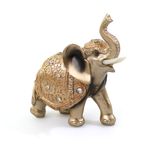 Casa si Gradina - Decoratiuni - Obiecte decorative - Accesorii decorative - Statueta Gold Elephant din rasina, Auriu, 14cm - Infinity.ro