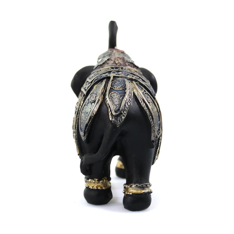 Casa si Gradina - Decoratiuni - Obiecte decorative - Accesorii decorative - Statueta Black Elephant Gold din rasina, Negru, 15cm - Infinity.ro