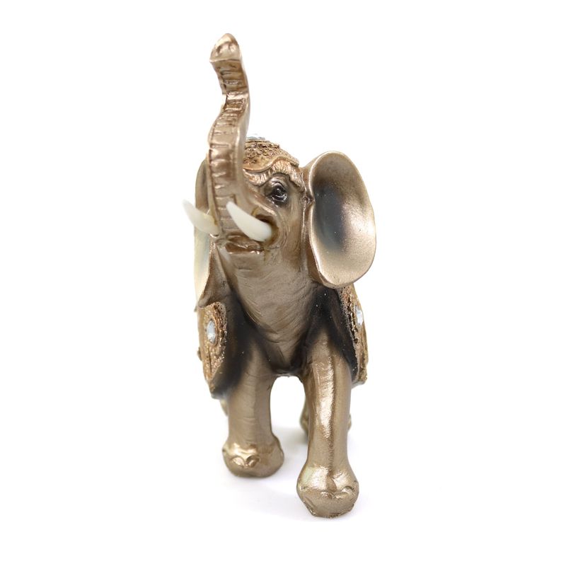 Casa si Gradina - Decoratiuni - Obiecte decorative - Accesorii decorative - Statueta Gold Elephant din rasina, Auriu, 14cm - Infinity.ro