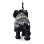 Casa si Gradina - Decoratiuni - Obiecte decorative - Accesorii decorative - Statueta Black Elephant Silver din rasina, Negru, 14cm - Infinity.ro