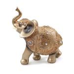 Casa si Gradina - Decoratiuni - Obiecte decorative - Accesorii decorative - Statueta Gold Elephant din rasina, Auriu, 14cm - Infinity.ro