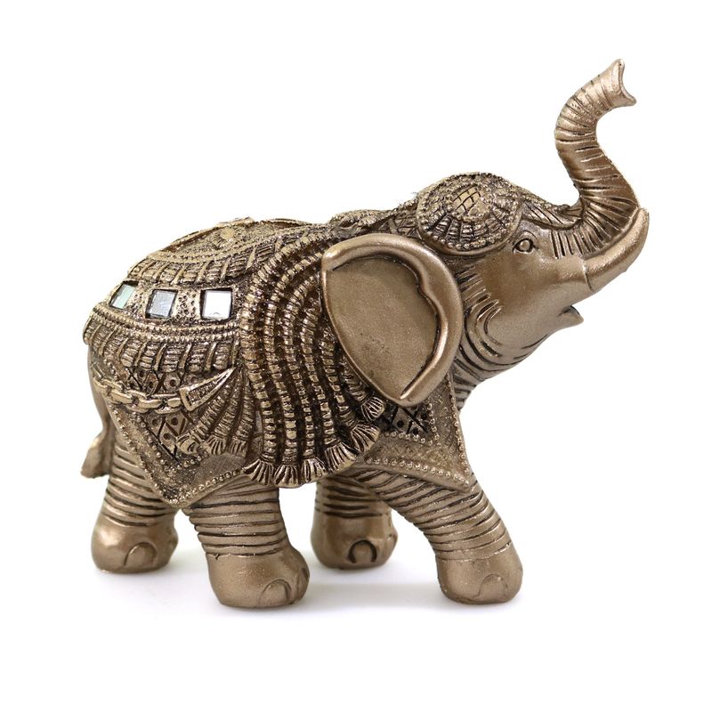 Casa si Gradina - Decoratiuni - Obiecte decorative - Accesorii decorative - Statueta "Lucky Elephant" din rasina, Auriu, 15cm - Infinity.ro