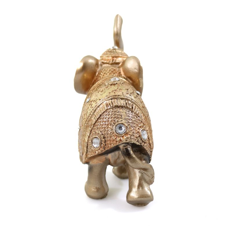 Casa si Gradina - Decoratiuni - Obiecte decorative - Accesorii decorative - Statueta Gold Elephant din rasina, Auriu, 14cm - Infinity.ro