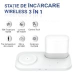 Laptop, Telefoane si Tablete - Telefoane mobile si accesorii - Accesorii Telefoane - Incarcatoare telefoane - Incarcator Wireless Vixev® Statie de Incarcare 3 in 1 QI Fast Charger 15W, USB-C, negru - Infinity.ro