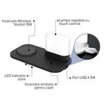 Laptop, Telefoane si Tablete - Telefoane mobile si accesorii - Accesorii Telefoane - Incarcatoare telefoane - Incarcator Wireless Vixev® Statie de Incarcare 3 in 1 QI Fast Charger 15W, USB-C, alb - Infinity.ro