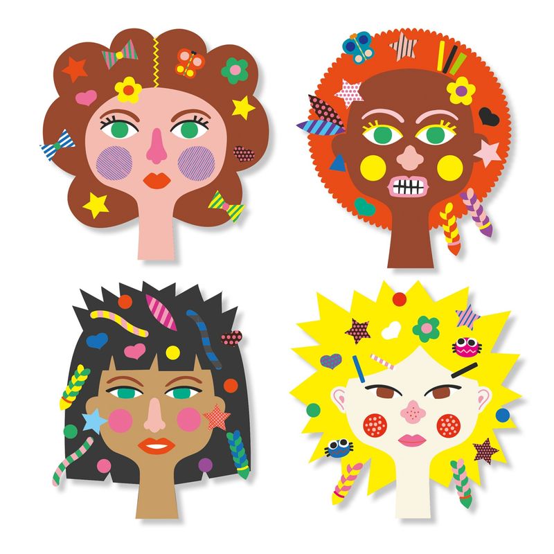 Jucarii, Copii si Bebe - Jucarii si jocuri - Jucarii & jocuri educative - Seturi de artizanat - Set creativ cu autocolante Djeco, La coafor - Infinity.ro