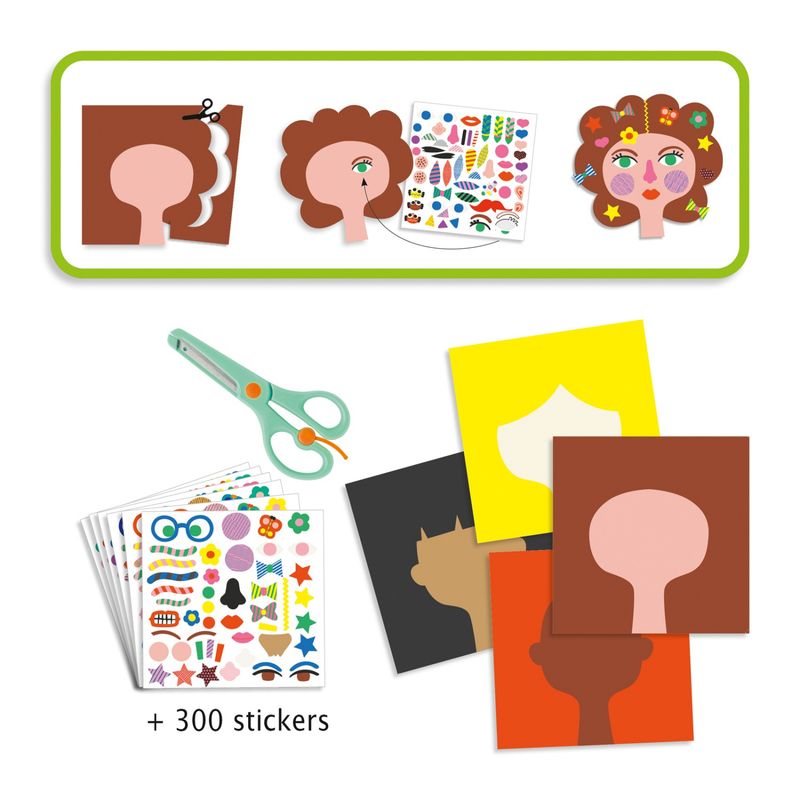 Jucarii, Copii si Bebe - Jucarii si jocuri - Jucarii & jocuri educative - Seturi de artizanat - Set creativ cu autocolante Djeco, La coafor - Infinity.ro