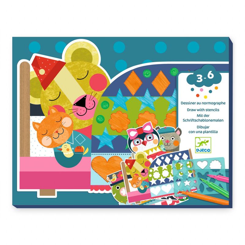 Jucarii, Copii si Bebe - Jucarii si jocuri - Jucarii & jocuri educative - Jocuri si jucarii educative - Joc de desenat cu sablon, Djeco - Infinity.ro