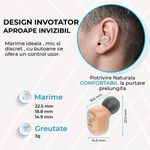 Ingrijire personala si Cosmetice - Sanatate si wellness - Aparate medicale - Aparate auditive - Aparat Auditiv cu acumulator, reincarcabil, Vixev, Volum reglabil 130 dB, Hipoacuzie Medie-Severa, 4 adaptoare urechi - Infinity.ro