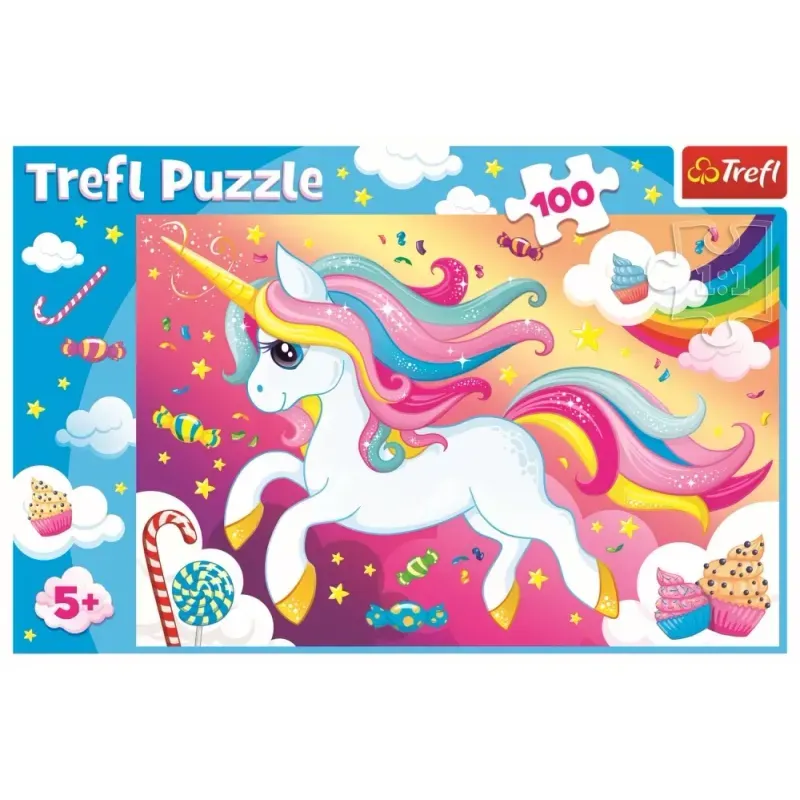 Jucarii, Copii si Bebe - Jucarii si jocuri - Jocuri si puzzle - Puzzle - Puzzle trefl 100 frumosul unicorn - Infinity.ro