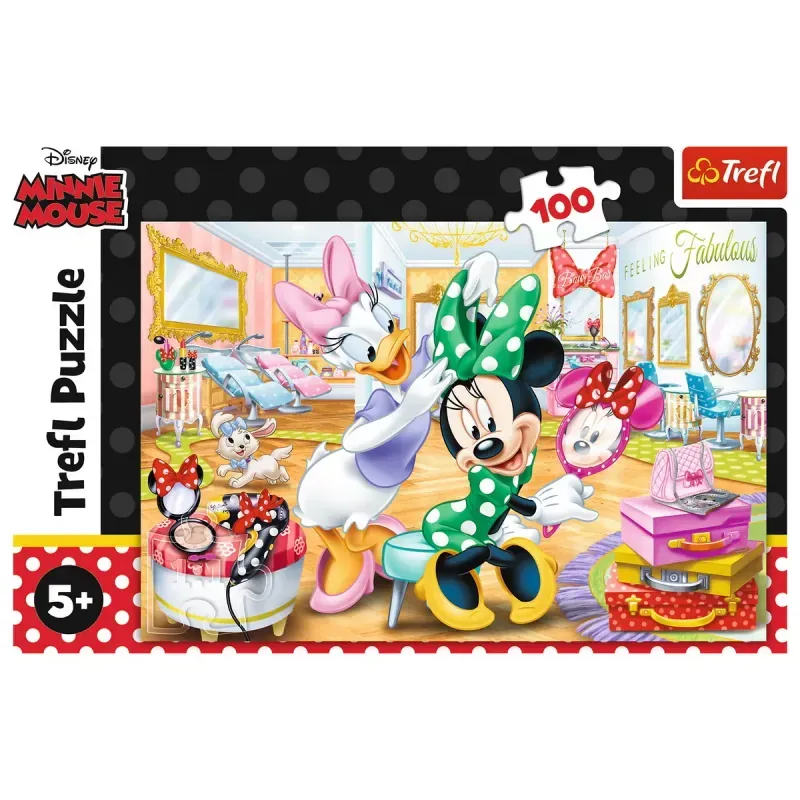 Jucarii, Copii si Bebe - Jucarii si jocuri - Jocuri si puzzle - Puzzle - Puzzle trefl 100 minnie la salonul de infrumusetare - Infinity.ro