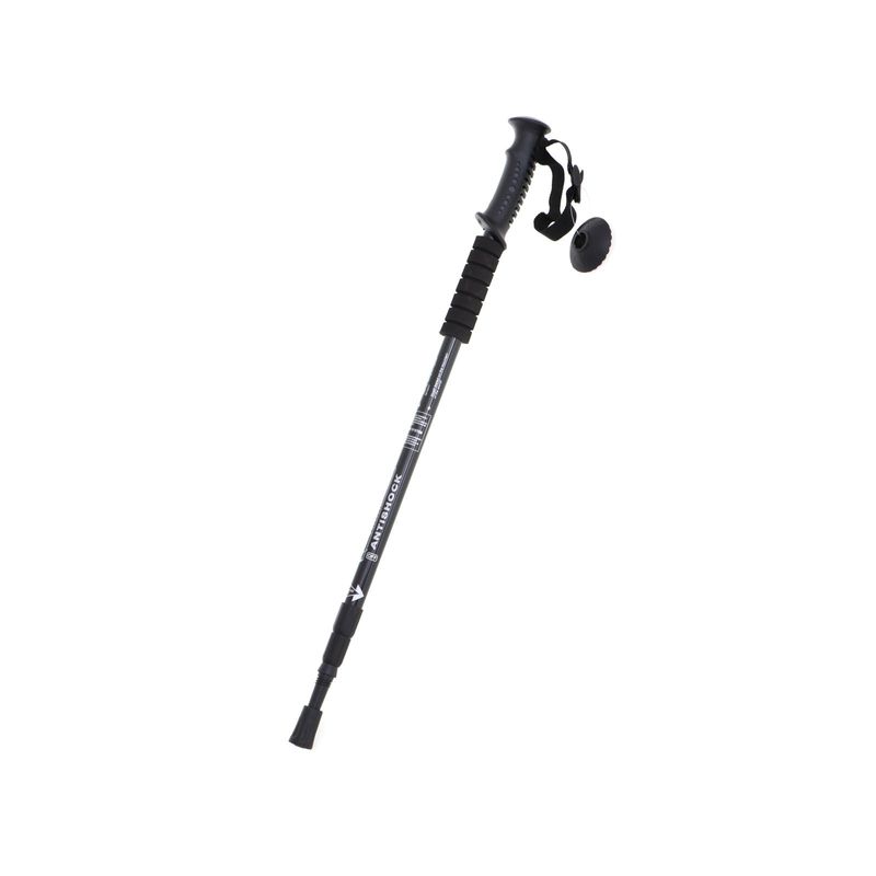 Sport si Outdoor - Camping - Accesorii camping si drumetii - Baston telescopic pentru drumetii "nordic walking", antishock, lungime 110 - 135 cm, culoare neagra - Infinity.ro